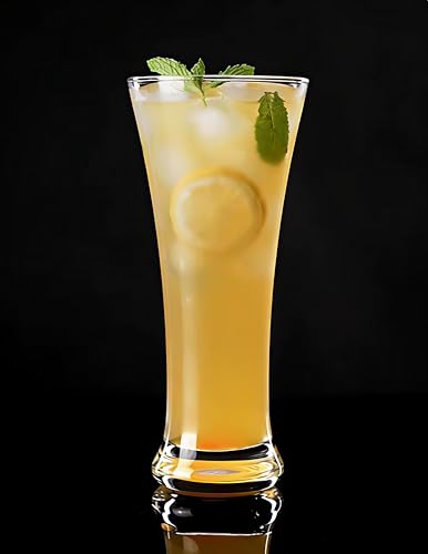 Image of Premium Crystal Water Glass Set of 6 - Highball Drinking Glasses Set for Home - Glass Set for Water Juice Shakes Mojito Cocktail Colddrinks (Pilsner Glass)