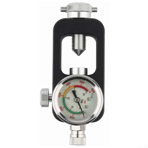Adaptador de inflador de aire de buceo con manómetro 6000 psi e interfaz DIN 5/8