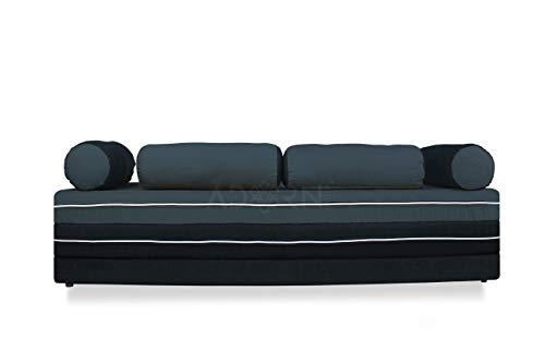 Image of Adorn India Easy Deewan Cumbed(Dark Grey & Black)