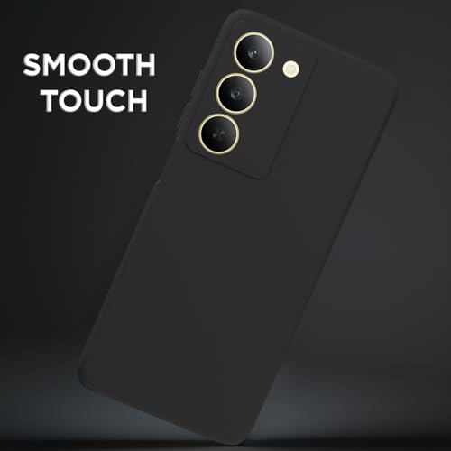 Image of Outlouders Back Cover for Realme 14x 5G | Camera Protection | Durable Soft Matte Silicone Bumper Case (Black)