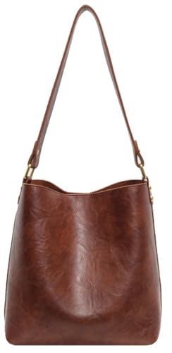 Women's Bucket Shoulder Tote Bags Fashion Large Top Handle Satchel Handbags PU Leather Crossbody Purses 2pcs