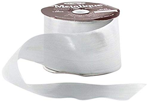 Berwick Offray Metalique Ribbon-5/8 Wide X 25 Yards-Silver Ribbon