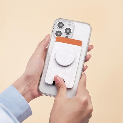 Image of PopSockets Phone Wallet for MagSafe, Phone Card Holder with Grip, White - Blanc Fresh