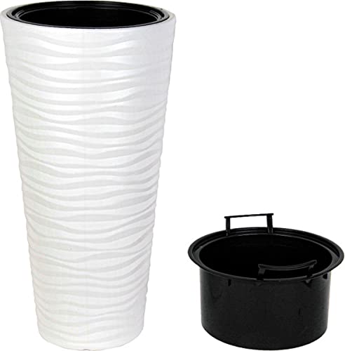 Pot de fleurs blanc long pour sublimer votre terrasse moderne ou salon