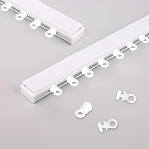 Starich 100Pcs Curtain Track Gliders,Plastic White Curtain Hooks Effortless Gliding Curtain Rail Slider Hooks Rollers for Window Door Shower Curtains.