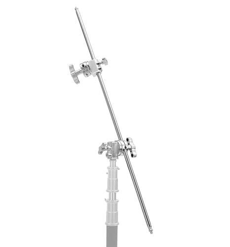 Image of PHOCUS 42 inch C Stand Boom Arm, Extension Grip Boom Arm with 2 Pieces Swivel Grip Head for Photography C Stand Light Stand Reflector Flag and Other Studio Video Equipment