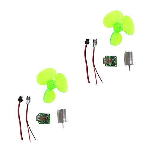 SM SunniMix 2Pcs DIY Assemble Micro Wind Generator Wind Turbines Motor Teaching Model Kits