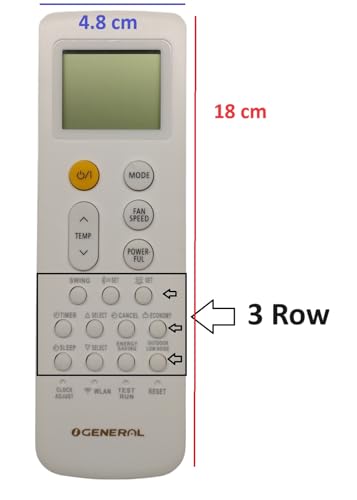 Image of Sanavya AC Remote Control - Compatible Replacement for Split & Window Air Conditioners - Replicates Genuine Remote Functions (O General Ac Remote 252)