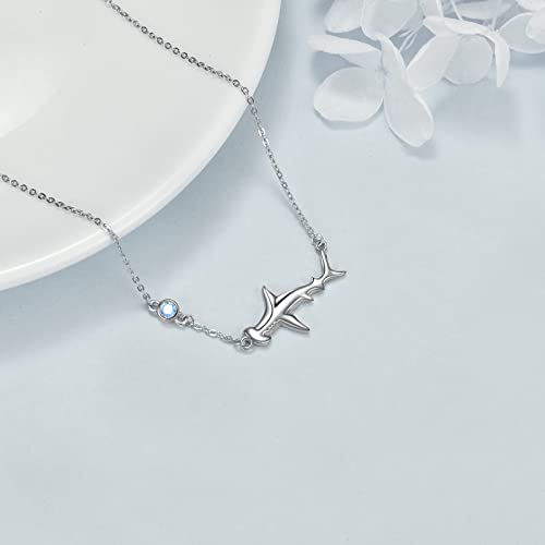 YAFEINI Hammerhead Shark Necklace 925 Sterling Silver Shark Jewelry for Diver Women3