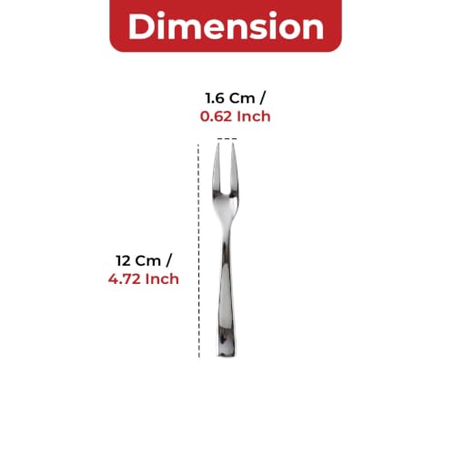 Image of HAZEL Stainless Steel Fruit Fork Set of 6 Dessert Forks for Snacks