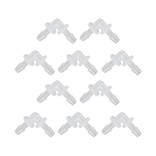 RASTKY Connettore per Tubo Flessibile da 90 Gradi Resistente Ai Graffi e Affidabile per Tubo della Pompa Raccordi in Plastica a Forma di L da 10 Pezzi di Uguale Diametro per Alimenti e Bevande (4.8MM)