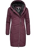 Ragwear Damen Wintermantel Steppmantel Outdoor Parka mit Kapuze Gordon Long Wine Red22 Gr. XL