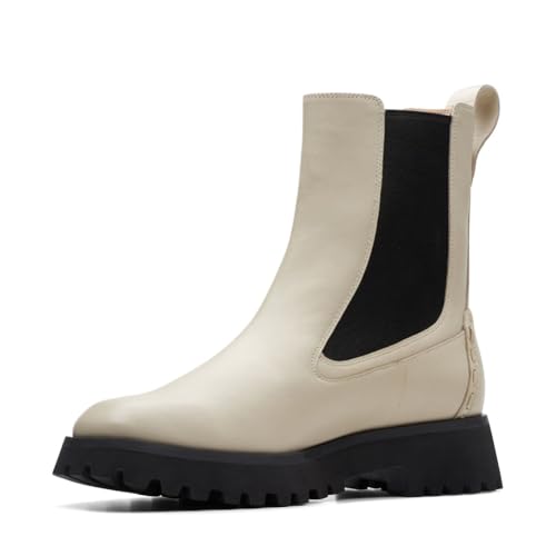 Clarks Unisex Stayso Rise Sneaker, Ivory Leat, 0 US Women2