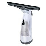 alpina Elektrischer Fenstersauger – Fensterreiniger mit Saugfunktion – Kabelloser Fensterputzer mit 30 Minuten Akkulaufzeit – Fensterwischer Wiederaufladbar– 70 ml Wasserbehälter – Weiß/Schwarz