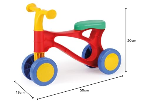 Lena 7165 Lauflernroller My First Scooter, Laufrad bunt, Sitzroller mit Stahlachsen, Lauflernrad zum Balance und Laufen trainieren, Lauflernhilfe Roller für Kleinkinder ab 18 Monate, Unisex