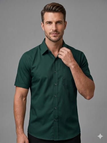 Image of Appel Touch Men's Cotton Blend Formal Shirt Half Sleeves