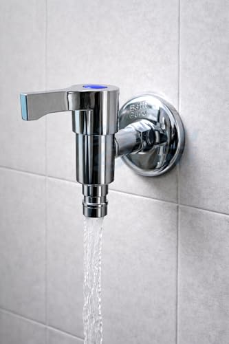 Image of BATH GURU Washing Machine Tap | Durable Wall Mounted Zinc Faucet with Ergonomic Plastic Handle | Sleek Chrome Finish Water Tap for Bathroom & Garden | Reliable Nozzle Tap for Home Use