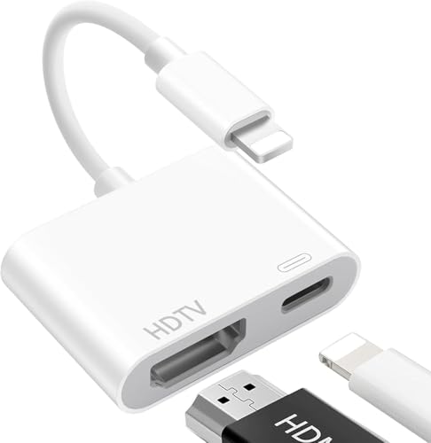Lightning HDMI Adapter,【Apple MFI Zertifiziert】 Lightning auf HDMI, i-Phone H-DMI Adapter, A-dapter L-ightning auf H-DMI