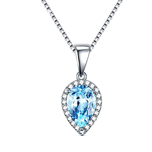 Collier en argent 925 avec pendentif goutte bleue raffiné pour une élégance intemporelle