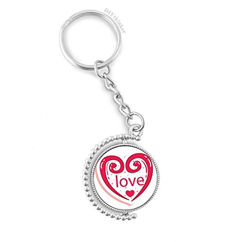 Clé anneau rotatif pour éviter les noeuds de clés motif coeur rose mignon