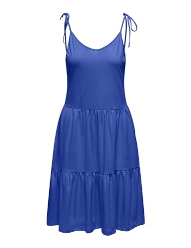 ONLY Onlmay Life S/L Peplum Dress CS Jrs Vestido de Verano, Azul Brillante, Mujer