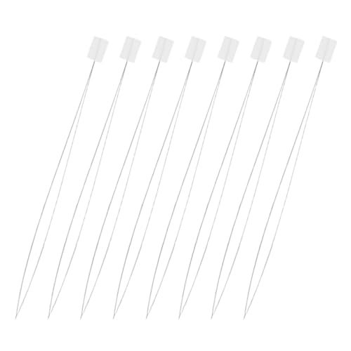 Veemoon 10 Piezas Enhebrador de Agujas de Acero, 0.15x150mm para Hilo Fino y Agujas Pequeñas, Herramienta de Costura DIY para Bordado y Máquinas de Coser Portátil, Color Blanco, Uso