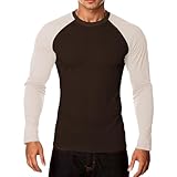 Foweknow Sport Tshirts Herren Schnell Trocknende Atmungsaktive Langarmshirt Fitness Funktionsshirt Kompressionsshirts Fitness Workout Sportunterhemden Longsleeve Colour Block Muskelshirts