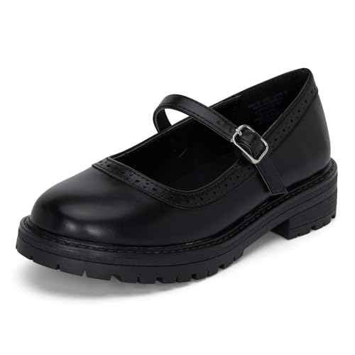 Chariot & Co : Anita-IIS - Girls/Little Kids Mary Jane Adjustable Buckle Closed Toe Lug Sole Heeled Loafers/School or Cosplay Shoes3