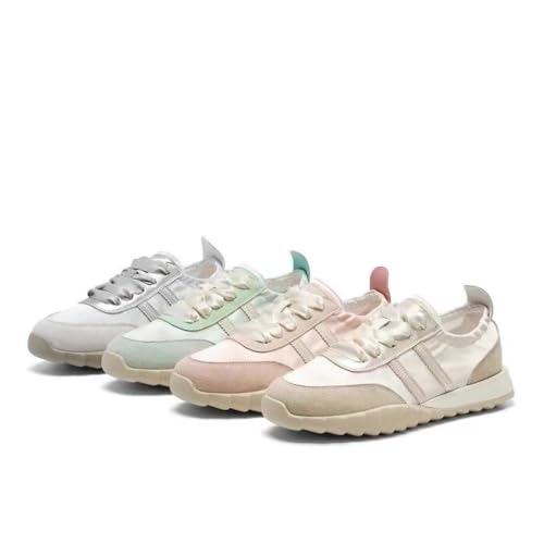 Sneakerina Satin Ballet Sneakers for Women Lace-up Ballerina Sneakers Cute Flat Round Toes with Bow Decors Y2K No Slip Chunky Sole Soft Breathable Lightweight Casual Comfort Dress Shoes Tennis Running3