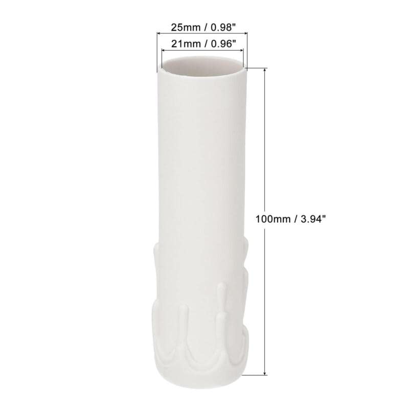 Tool parts 12pcs 25x100mm E14 Candle Socket Covers Candelabra Base White Plastic