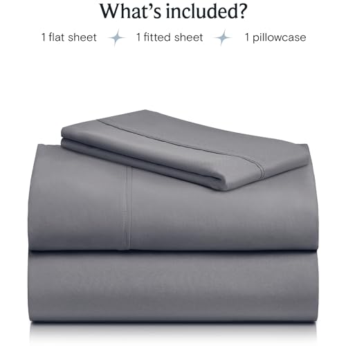 Image of LuxClub Twin XL Sheets - Soft Kids Twin Bed Sheets for Boys and Girls, 3 PC Deep Pockets 18 inch Wrinkle Free Kids Fitted Sheets Machine Washable Hotel Bedding Silky Soft- Light Grey Twin XL