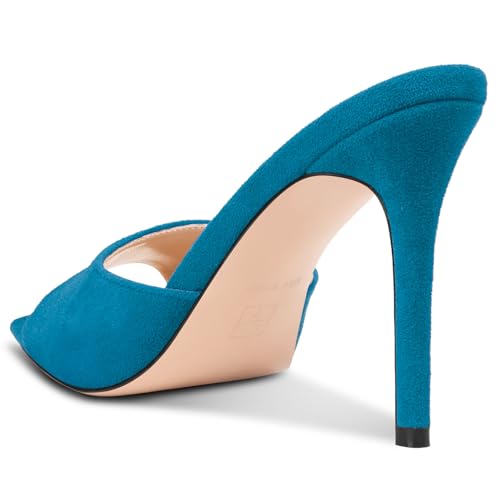 Image of TNYNFBEB Womens Stiletto High Heel Pointed Open Toe Sandals Mules Shoes Slingback Slip-on Prom Party Dress Summer 3.9 Inches Heels
