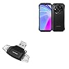 BoxWave Smart Gadget Compatible with Doogee V30 Pro – AllReader SD Card Reader, microSD Card Reader SD Compact USB – Jet Black