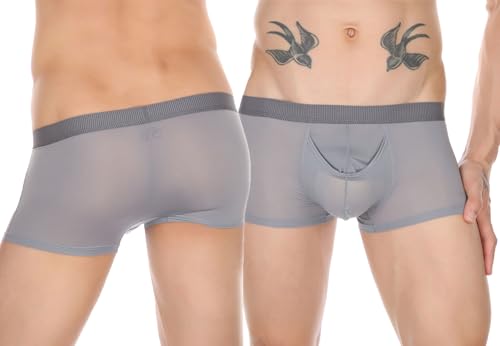 Men's Boxers Briefs with Front Breathable Enhancing Pouch, Elephant Nose Separated Ball Pouch Underwear4