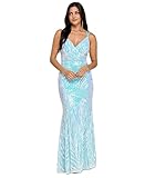 MORGAN AND CO. Women's Luxe Plume Sparkle Dress, Blue/Rainbow