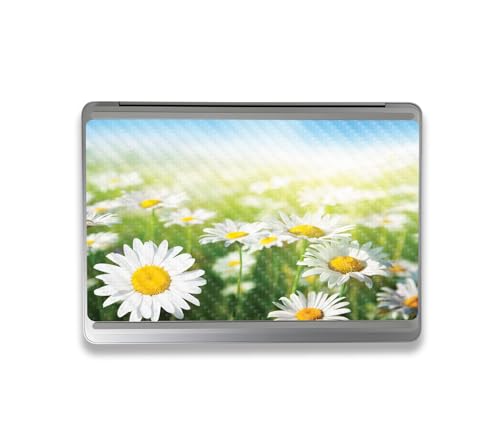 Image of MightySkins Carbon Fiber Skin Compatible with Microsoft Surface Laptop Studio 2 (2023) Full Wrap Kit - Field of Daisies | Protective, Durable Textured Carbon Fiber Finish | Made in The USA