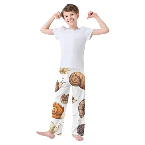 Snail Print Boys Long Pants Soft Trousers Elastic Waist Kids Lounge Bottoms with Pockets S-XL3