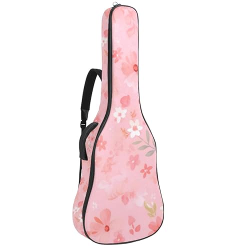 Sac à dos pour guitare acoustique rose fleuri pour transporter sa musique en répétition