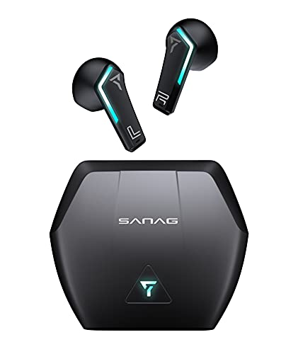 Wireless Earbuds, SANAG X PRO Bluetooth Headphones Dual Modes Game/Music Earphones,Premium Fidelity Sound Quality Half in-Ear Headset CVC 8.0 Noise Cancelling Stereo Earbuds 30 Hrs Playtime