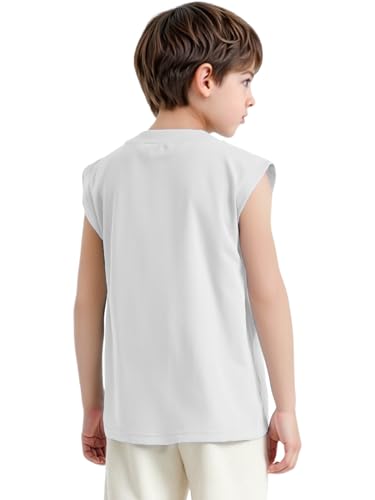 Kids Boys Cotton Sleeveless Crop Tank Top Tshirt Solid Color Sports Vest Outdoor Athlecamisole2