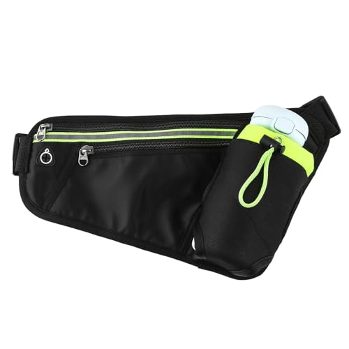 yolzhxe Ceinture Running, Réglable Sac Banane Sport avec Porte-Bouteille, Etanche Sacoche Running Belt pour Homme et Femme, Sacoche Banane avec Réfléchissante, pour...