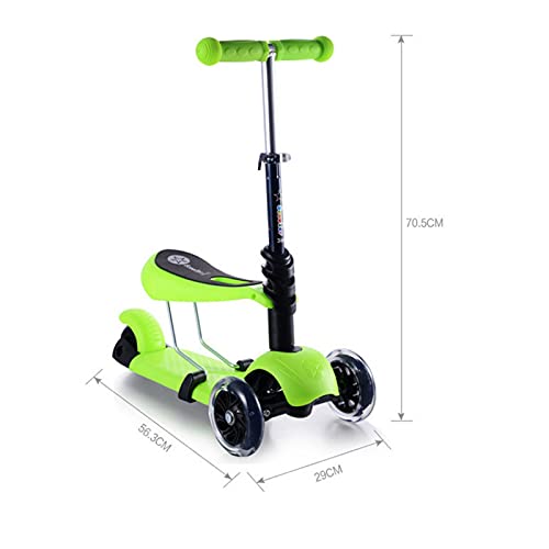 3 in 1 Kind Roller Einstellbare Höhe mit PU Light Up Rad Spielzeug Dreirad Roller für Jungen Mädchen Geburtstagsgeschenk… – Bild 3