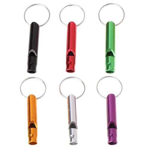 QIEIEI Aluminum Survival, 6Pcs Outdoor Survival Keychain for Hiking Camping