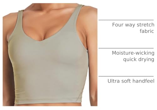 Image of Oalka Sports Bra Womens Longline Padded Crop Yoga Tank Tops