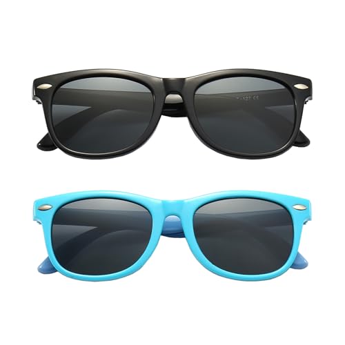 Image of FANNYGO 3 Pack Kids Sunglasses for Boys Girls Kid children's Polarized Sunglasses Age 3-10