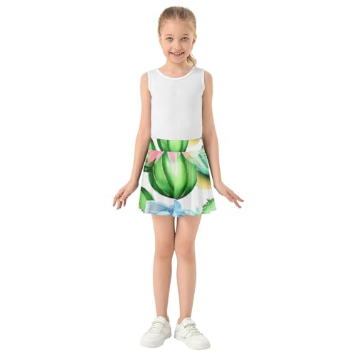 Cacti Succulents Flowers Tennis Skirts Toddler Uniform Girls' Shorts Athletic Skorts Teen Cheer 4t3
