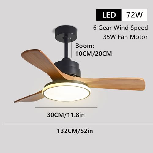 Ventilateur de plafond à télécommande 6 vitesses pour salon
