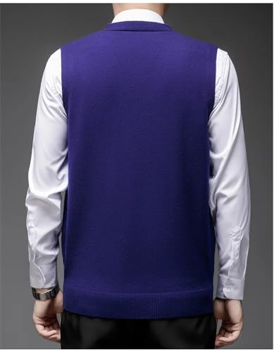 Men's Winter Sleeveless Cardigan Knit Sweater Casual Simple Middle-Aged Men's Knit Vest2