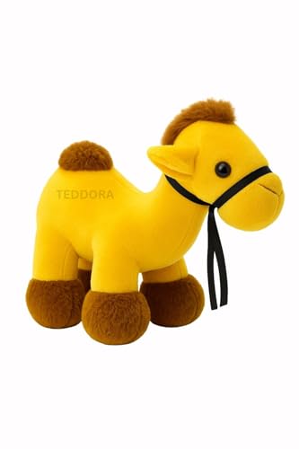 Image of Camel Soft Toy for Girls Boys Kids, Yellow, Desert Animal Stuffed Baby Teddy Gift Birthday, 23 cm
