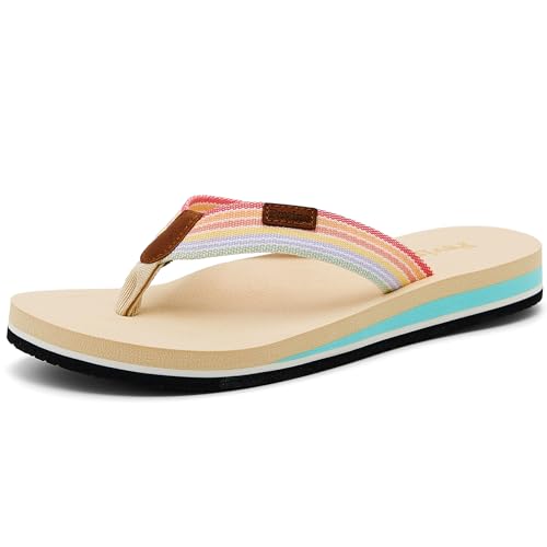 Image of Pevino Women's Orthotic Flip Flops,Casual Comfortable Yoga Mat Thong Sandal with Arch Support